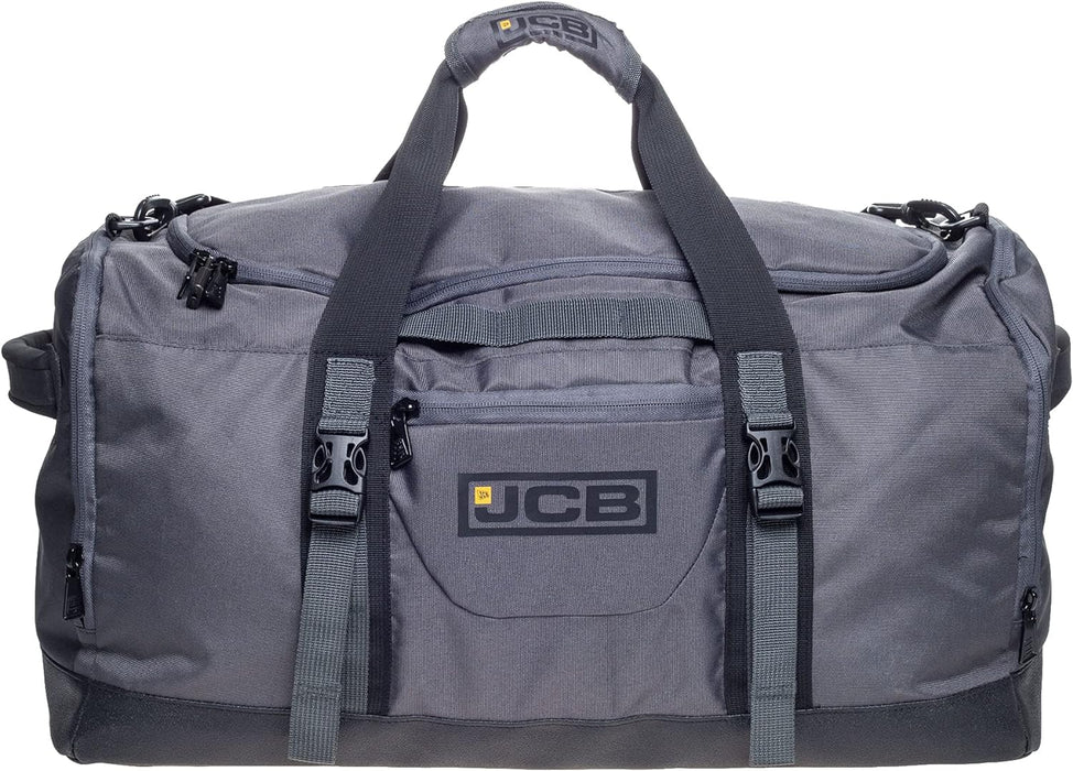 JCB Holdall Duffle Bag with Water-Resistant Base & Adjustable Strap for Gym, Travel & Overnight Use -Small, Large Sizes