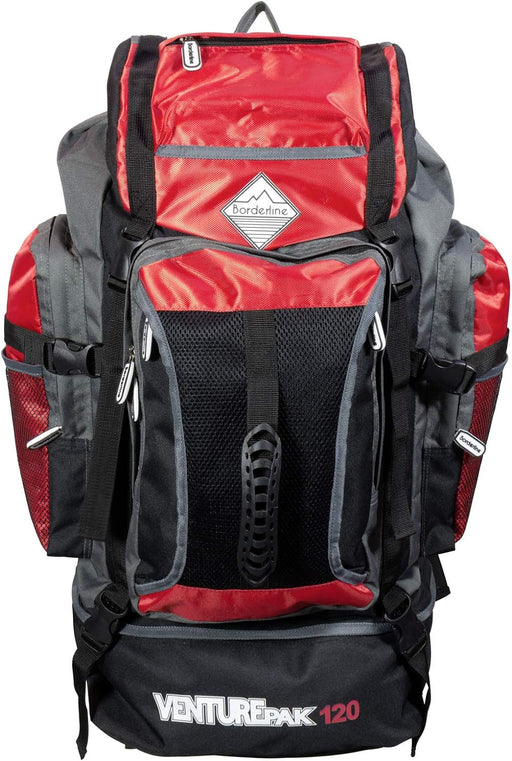 Trendyshop365 VenturePak Trekking Rucksack 120 Litres Black/Red, black/red