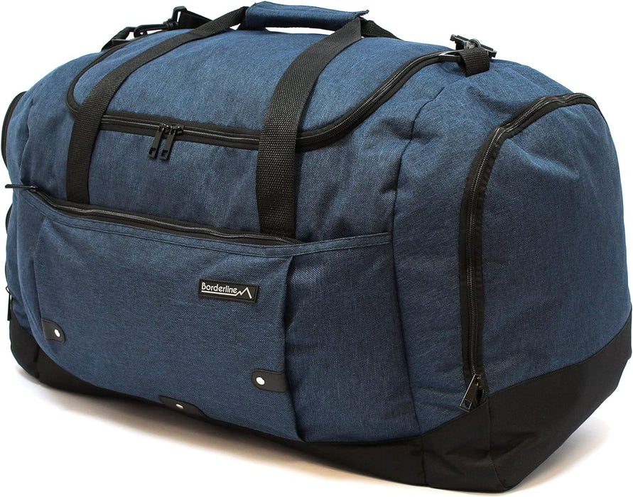 Borderline - XL Travel Holdall Bag Large Duffle Luggage 900D Polyester Lightweight Weekend Bags - Large Sports Gym Bag (Navy)