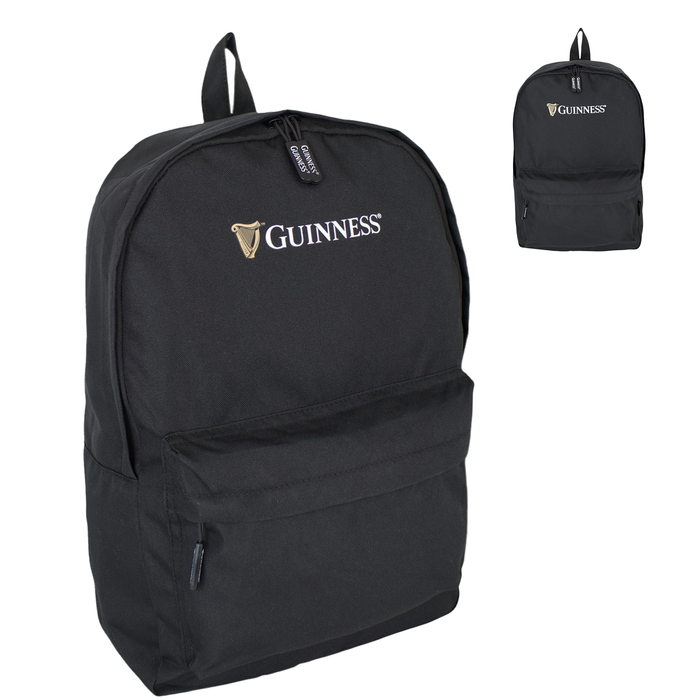 Guinness Official Backpack Black 15" Laptop School Work Bag Padded Straps