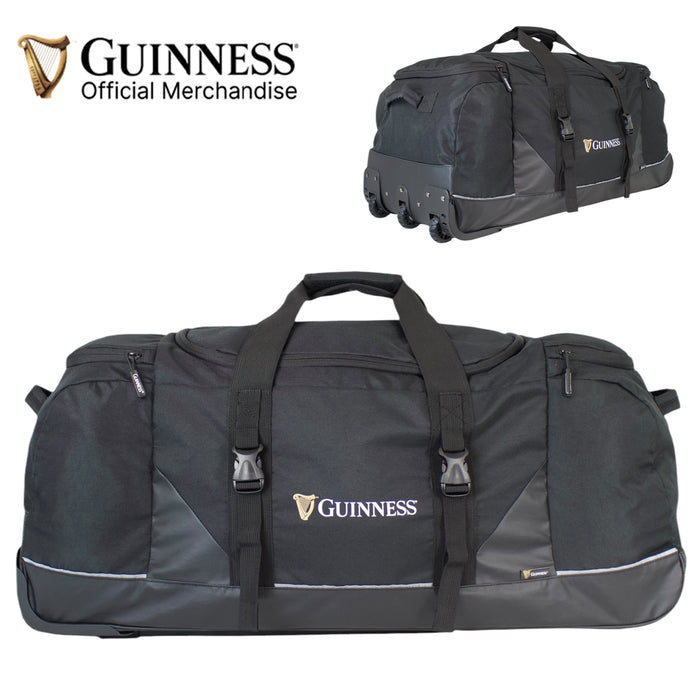 Guinness Large Wheeled Holdall 80cm - 3-Wheeled Travel Duffel Bag with Extendable Handle