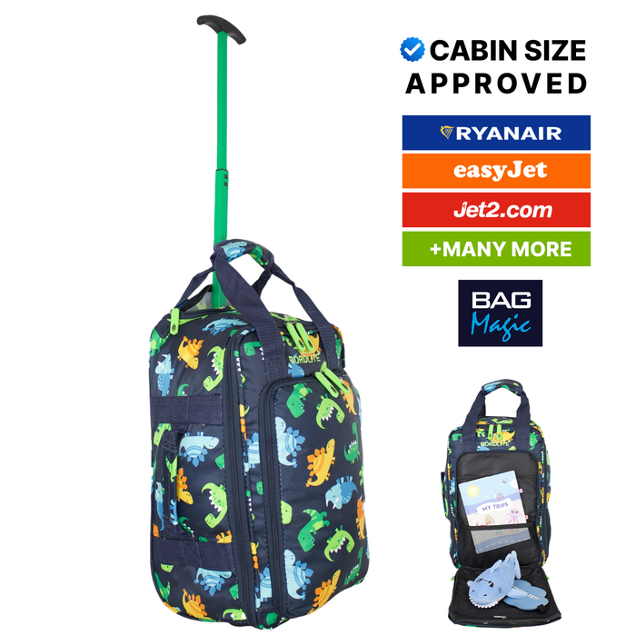 Bordlite Ryanair/Easy Jet Kids Cabin Approved Wheeled Holdall Travel Bags With Extendable Handle, Multi-Pocket