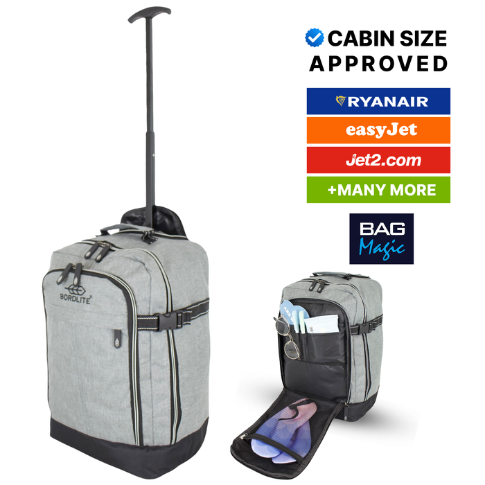 Bordlite Ryanair Approved Cabin Holdall on Wheels Twill Travel Bag with Extendable Handle