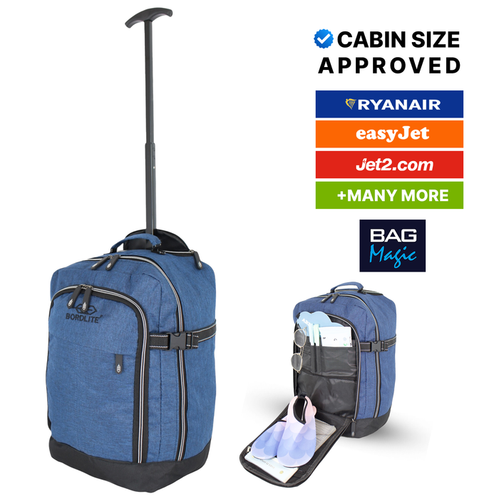 Bordlite Ryanair Approved Cabin Holdall on Wheels Twill Travel Bag with Extendable Handle