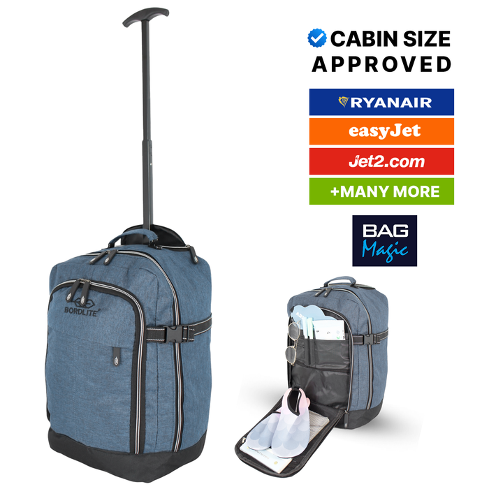 Bordlite Ryanair Approved Cabin Holdall on Wheels Twill Travel Bag with Extendable Handle