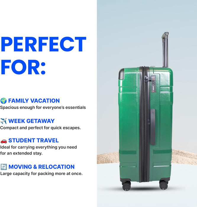 Bordlite Lightweight 20-Inch ABS Cabin Suitcase, Hard Shell Travel Luggage with TSA Lock, 360° Spinner Wheels, Expandable Design, 2.7kg