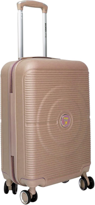 Bordlite Lightweight 8 Wheel Spinner Cabin Suitcase, Durable Hardshell Luggage with Adjustable Trolley Handle, Combination Lock,360° Double-Wheel Stability, Size 24"