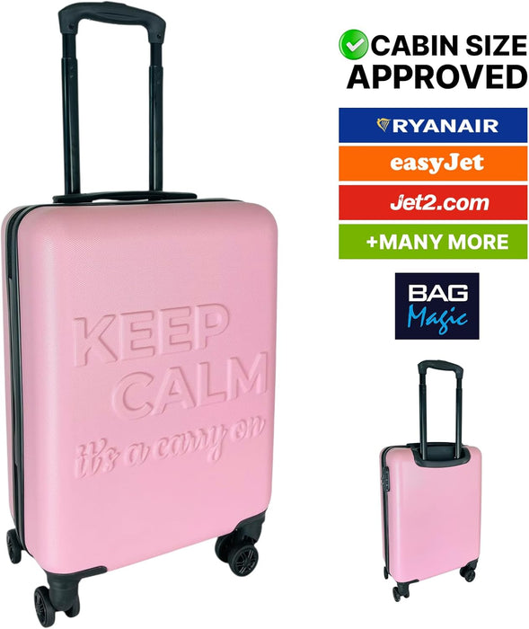 54x36x20cm Hardshell Cabin Suitcase โ Lightweight ABS Hand Luggage with 8 Spinner Wheels