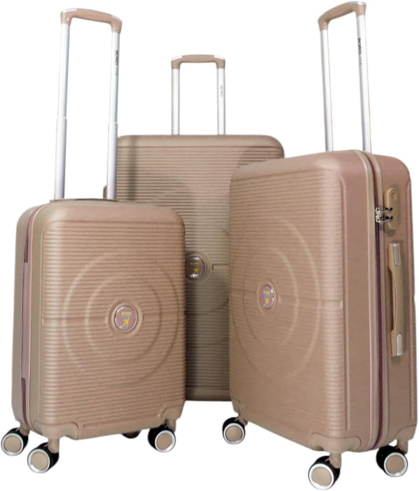 Bordlite Lightweight 8 Wheel Spinner Cabin Suitcase, Durable Hardshell Luggage with Adjustable Trolley Handle, Combination Lock,360° Double-Wheel Stability, Set of Size 20", 24", 28"
