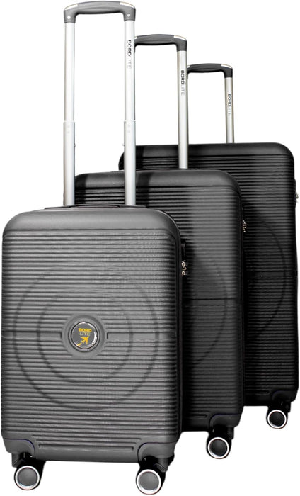 Bordlite Lightweight 8 Wheel Spinner Cabin Suitcase, Durable Hardshell Luggage with Adjustable Trolley Handle, Combination Lock,360° Double-Wheel Stability, Set of Size 20", 24", 28"
