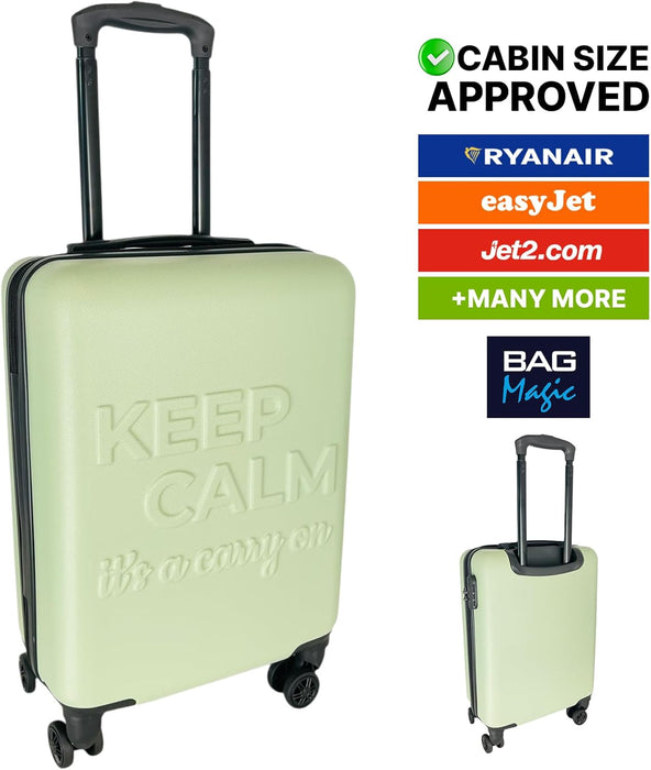 54x36x20cm Hardshell Cabin Suitcase โ Lightweight ABS Hand Luggage with 8 Spinner Wheels