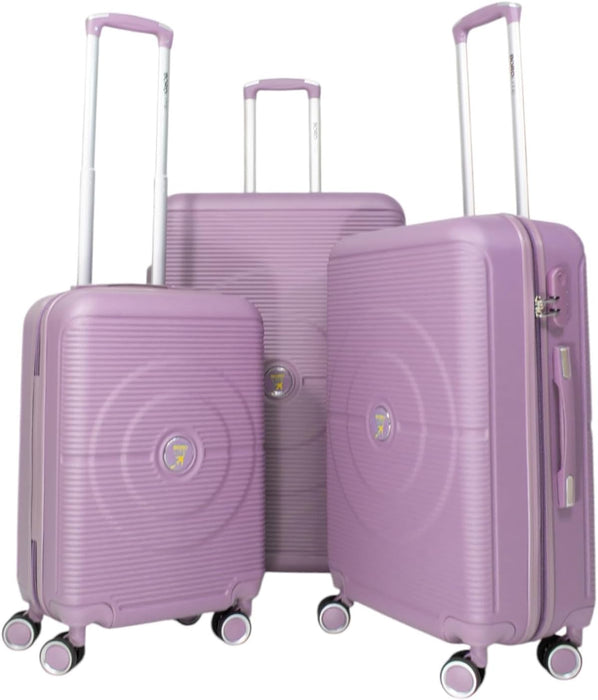 Bordlite Lightweight 8 Wheel Spinner Cabin Suitcase, Durable Hardshell Luggage with Adjustable Trolley Handle, Combination Lock,360° Double-Wheel Stability, Set of Size 20", 24", 28"