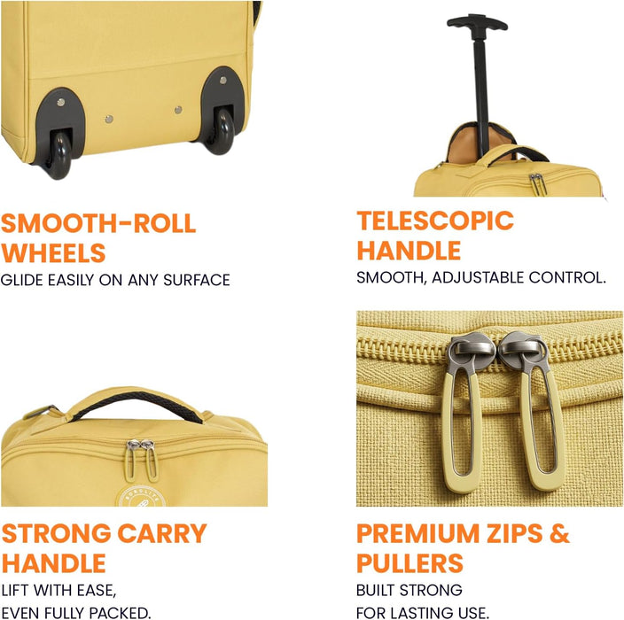 Bordlite 32L EasyJet Cabin Bag 45x36x20cm, Underseat Wheeled Travel Bag with Telescopic Handle