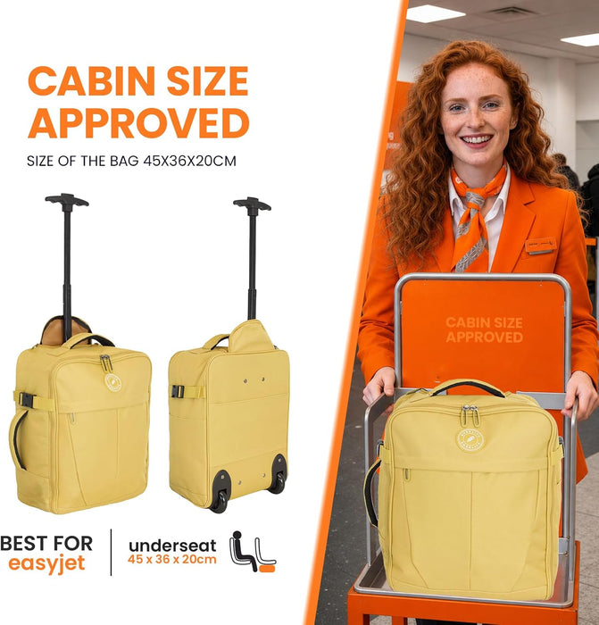 Bordlite 32L EasyJet Cabin Bag 45x36x20cm, Underseat Wheeled Travel Bag with Telescopic Handle