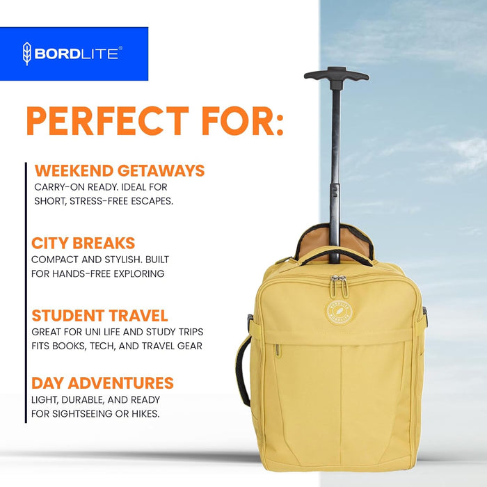 Bordlite 32L EasyJet Cabin Bag 45x36x20cm, Underseat Wheeled Travel Bag with Telescopic Handle