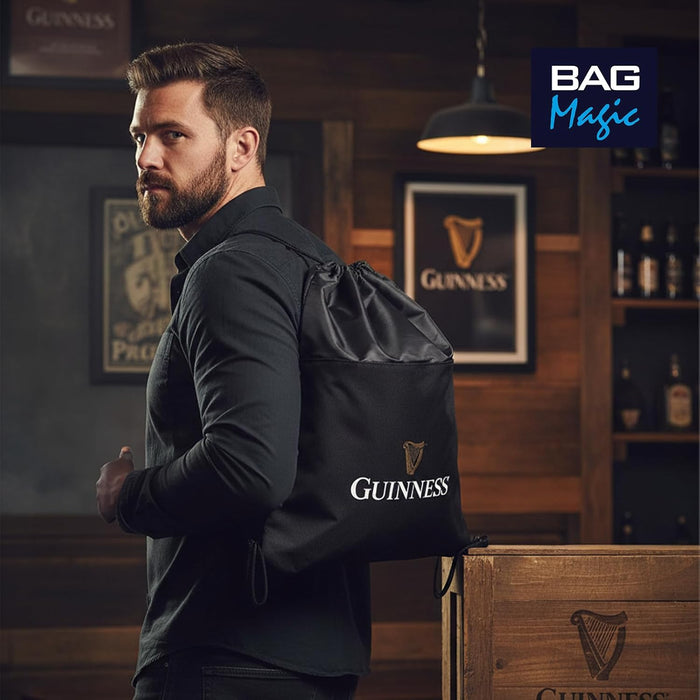 Guinness Official Gift Set – Leather Adjustable Belt & Water-Resistant Drawstring Bag | Genuine Licensed Merchandise for Men | Gift for Gym, Travel & Everyday Wear