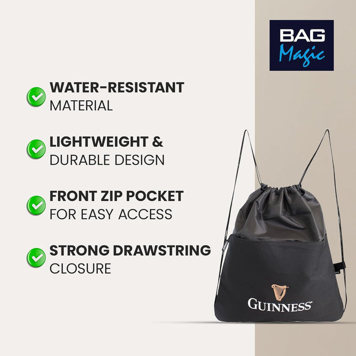 Guinness Official Gift Set – Leather Adjustable Belt & Water-Resistant Drawstring Bag | Genuine Licensed Merchandise for Men | Gift for Gym, Travel & Everyday Wear