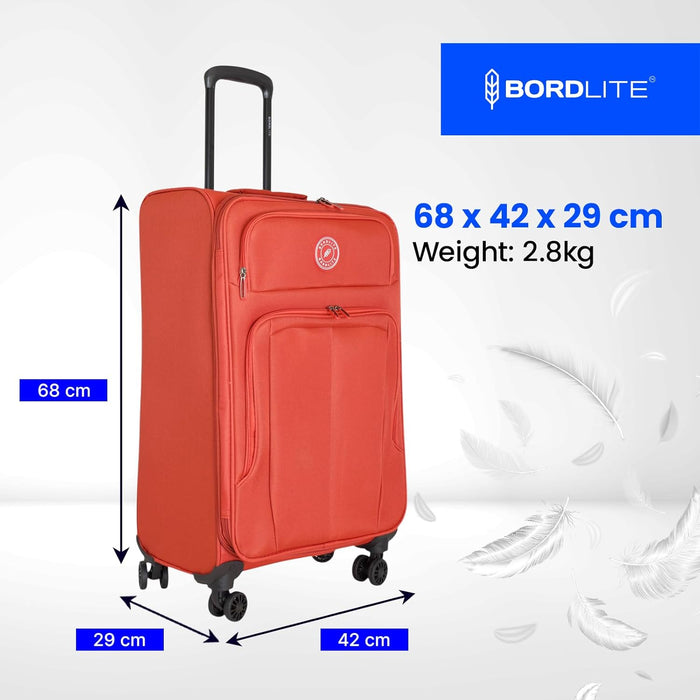 Bordlite Lightweight Expandable Suitcase - Soft Shell Travel Case with 360° Spinner Wheels