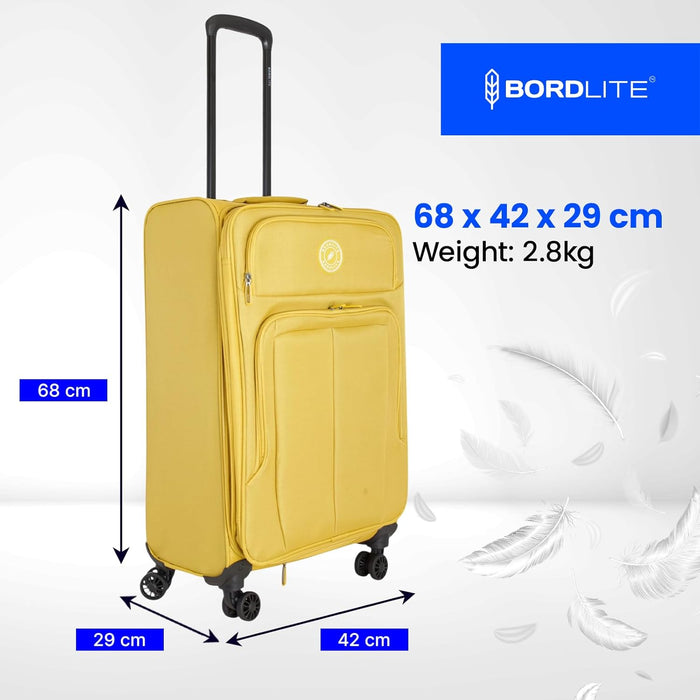 Bordlite Lightweight Expandable Suitcase - Soft Shell Travel Case with 360° Spinner Wheels
