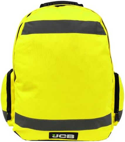 JCB - Hi Viz Backpack, Work Rucksack, High Visibility Safety Rucksack, Reflective Bag for Cycling Walks, Sports, Gym, School