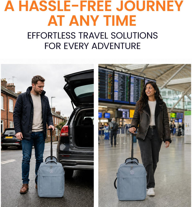 Bordlite 32L EasyJet Cabin Bag 45x36x20cm, Underseat Wheeled Travel Bag with Telescopic Handle