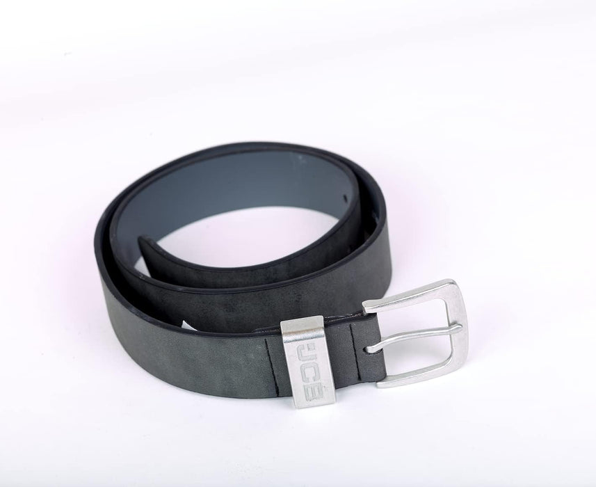 JCB - Casual Leather Belt - Designed with Zinc Alloy Buckle, Metal Keeper & Painted Edges - Leather Lined with PU Outer