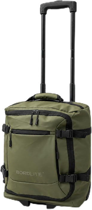 Bordlite EasyJet Cabin Bag 45x36x20cm – Lightweight Wheeled Carry On Trolley Bag 800g – Water-Resistant TARP, Telescopic Handle & Front Pockets – Khaki