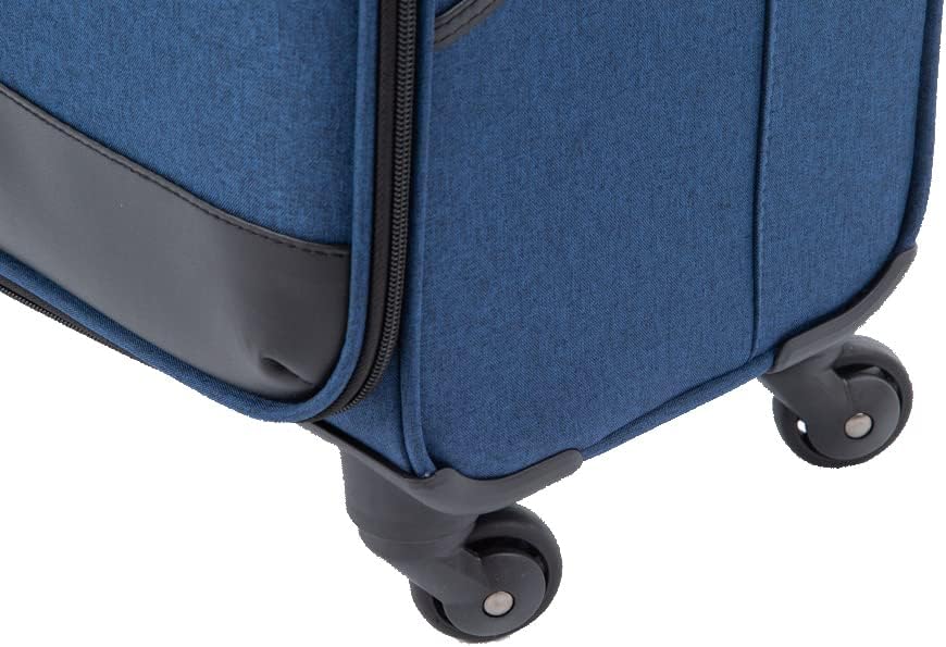 JCB Cabin Approved Lightweight 4 Wheel Navy Suitcase Luggage Travel Cabin Bag, Easy Roll Suitcase - Navy 20"