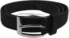 Ridgeback - Mens Faux Suede Leather Lined Genuine Mens Black Belt - Chrome Finish Belt Buckle Casual Belts For Men