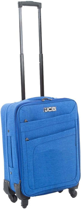 JCB - Lightweight Suitcase, Polyester Twill Material, Medium Suitcase - Spinner Wheels, Telescopic Handle - Ideal Lightweight, Luggage Bags for Travel (Blue, 20")