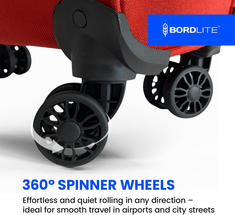 Bordlite Lightweight Expandable Suitcase - Soft Shell Travel Case with 360° Spinner Wheels