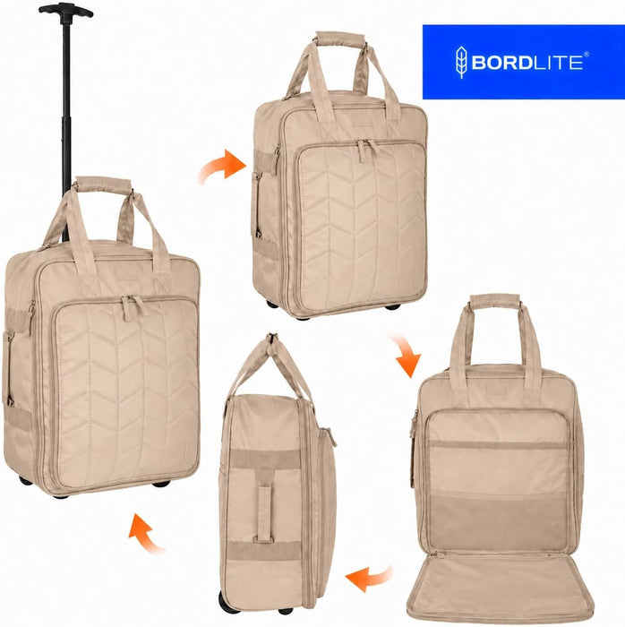 Bordlite EasyJet Underseat Cabin Bag 45x36x20cm - Wheeled Travel Holdall with Trolley Handle - Lightweight Polyester Soft Shell Carry On Luggage