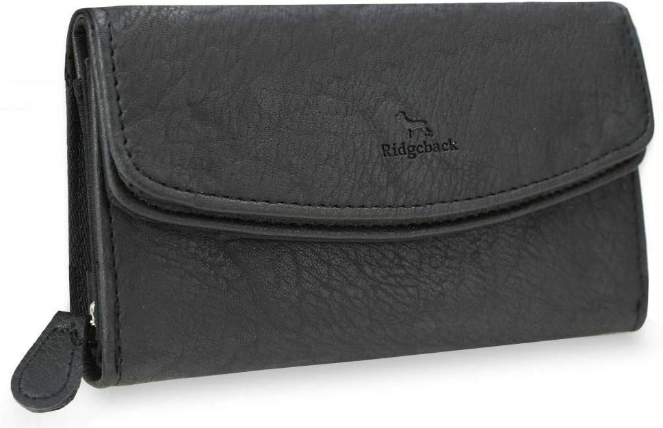 Ridgeback - Women’s Bi Fold Double Flap Purse - Faux Leather Ladies Purse 8 Credit Card Slots ID Holder Coin Purse