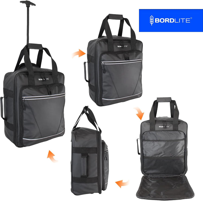 Bordlite EasyJet Underseat Cabin Bag 45x36x20cm - Wheeled Travel Holdall with Trolley Handle - Lightweight Tarp Soft Shell Carry On Luggage - Fits EasyJet Free Bag Allowance