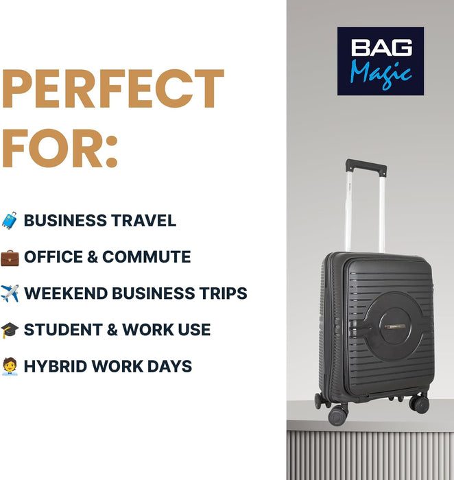 Bordlite® PP Cabin Suitcase - Lightweight Case with Lockable Front Laptop Compartment