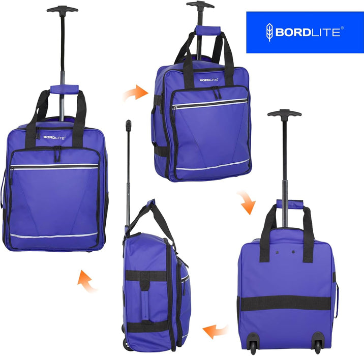 Bordlite EasyJet Underseat Cabin Bag 45x36x20cm - Wheeled Travel Holdall with Trolley Handle - Lightweight Tarp Soft Shell Carry On Luggage - Fits EasyJet Free Bag Allowance