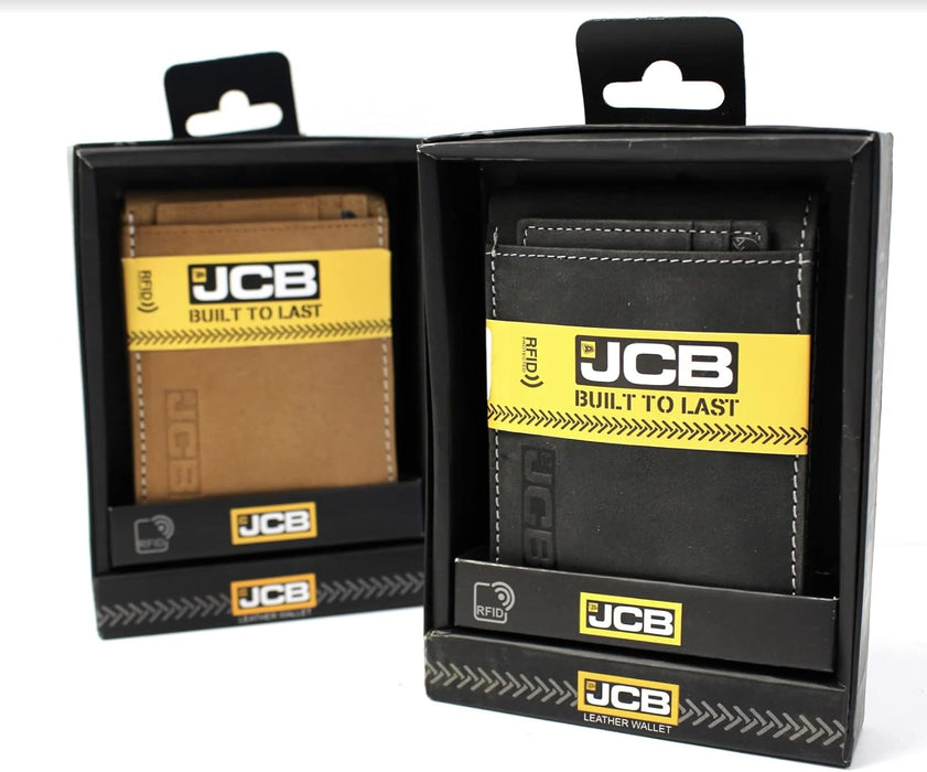 JCB - Soft Grain Leather Wallet- Built-in RFID Technology - Mens Accessories - 8 Credit Card Holder - Includes Zip Coin Pocket, Flap ID Holder - Designer Wallets for Men - Gift Boxed