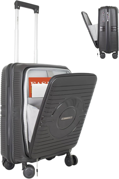 Bordlite® PP Cabin Suitcase - Lightweight Case with Lockable Front Laptop Compartment