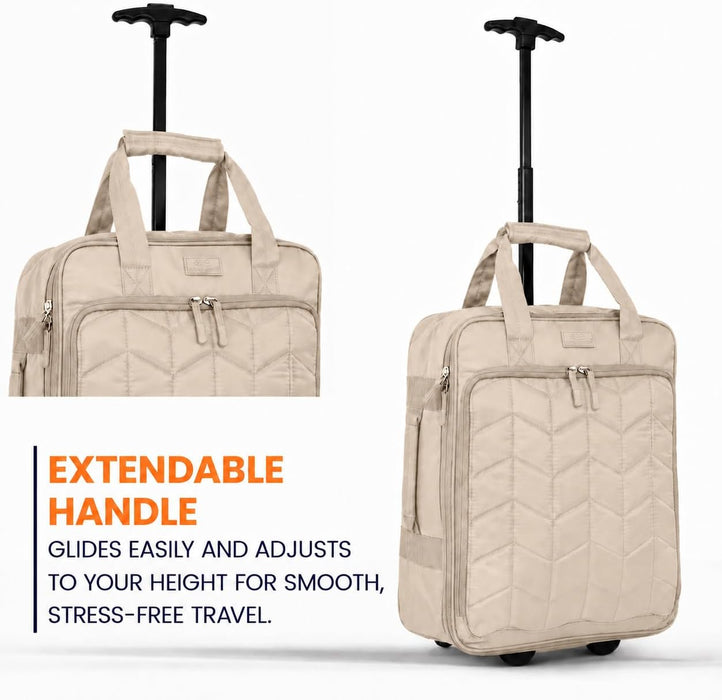 Bordlite EasyJet Underseat Cabin Bag 45x36x20cm - Wheeled Travel Holdall with Trolley Handle - Lightweight Polyester Soft Shell Carry On Luggage