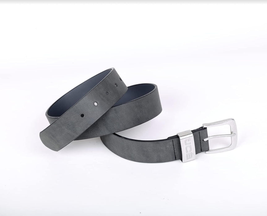 JCB - Casual Leather Belt - Designed with Zinc Alloy Buckle, Metal Keeper & Painted Edges - Leather Lined with PU Outer