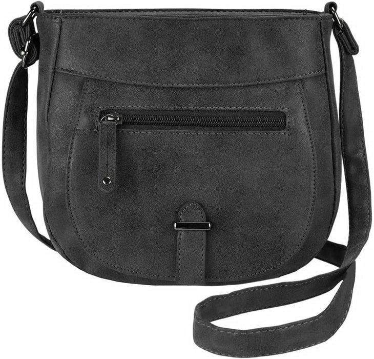 Nicole Brown - Faux Leather Crossbody Handbag for Woman - Small Multi Pocket Bag