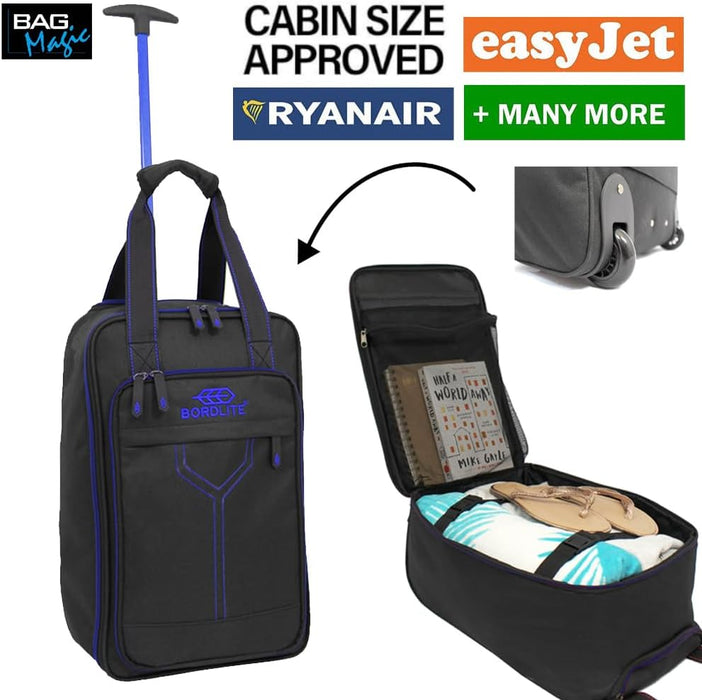 Bordlite Ryanair Approved Cabin Holdall on Wheels, Extendable Handle, Multi Pocket Travel Bag, Holdall Travel Bag Suitcase