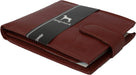 Ridgeback - Mens Genuine Leather Button Close 6 Card Holder Wallet