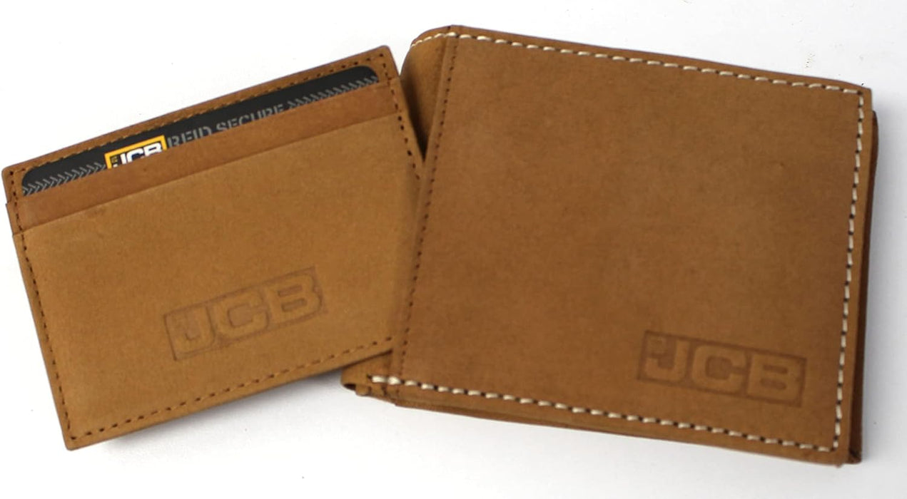 JCB - Mens Genuine Leather Wallet | Bi Fold Wallets Removable Card Holder Gift Box