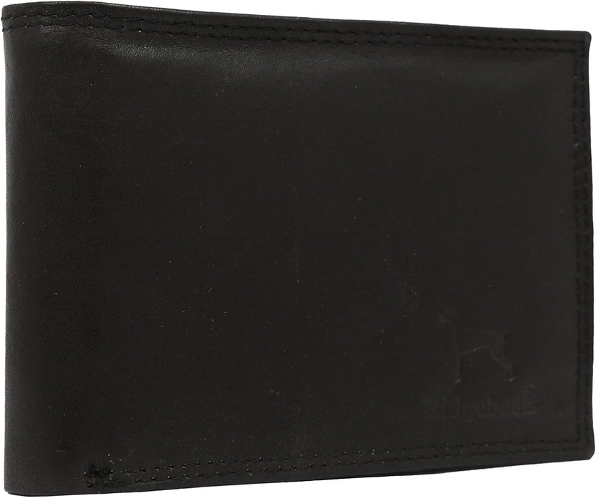 Ridgeback - Mens Leather Bi Fold Wallet Coin Purse ID Holder Note Wallet | Slimline RFID Protection