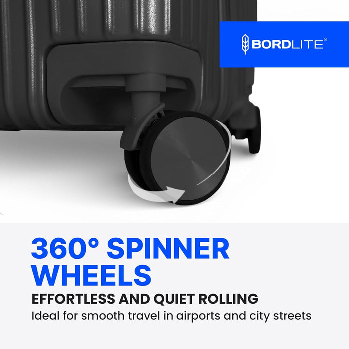 Bordlite Premium ABS Suitcases – Lightweight, Durable & Effortless 360° Spinner Wheels