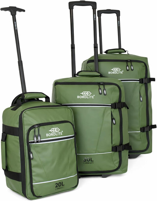Bordlite® 3-Piece Wheeled Holdall Luggage Set – Underseat 16”, Cabin 20” & Check-in 24”