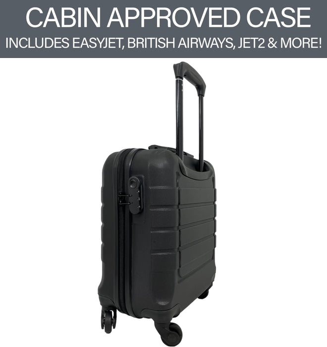 Bordlite Lightweight ABS Underseat Hard Cabin Suitcase - 45x36x20cm | Cabin Approved EasyJet, British Airways, Emirates, Virgin Atlantic & More