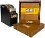 JCB Boxed Adjustable Leather Brown Mens Belt & Genuine Leather Tan Wallet Bundle Pack