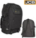 JCB - Workman's Lightweight Backpack Reflective Strips 1000D Polyester Material Multi Pocket Backpack - 26L (Black) - 19 x 43 x 33cm